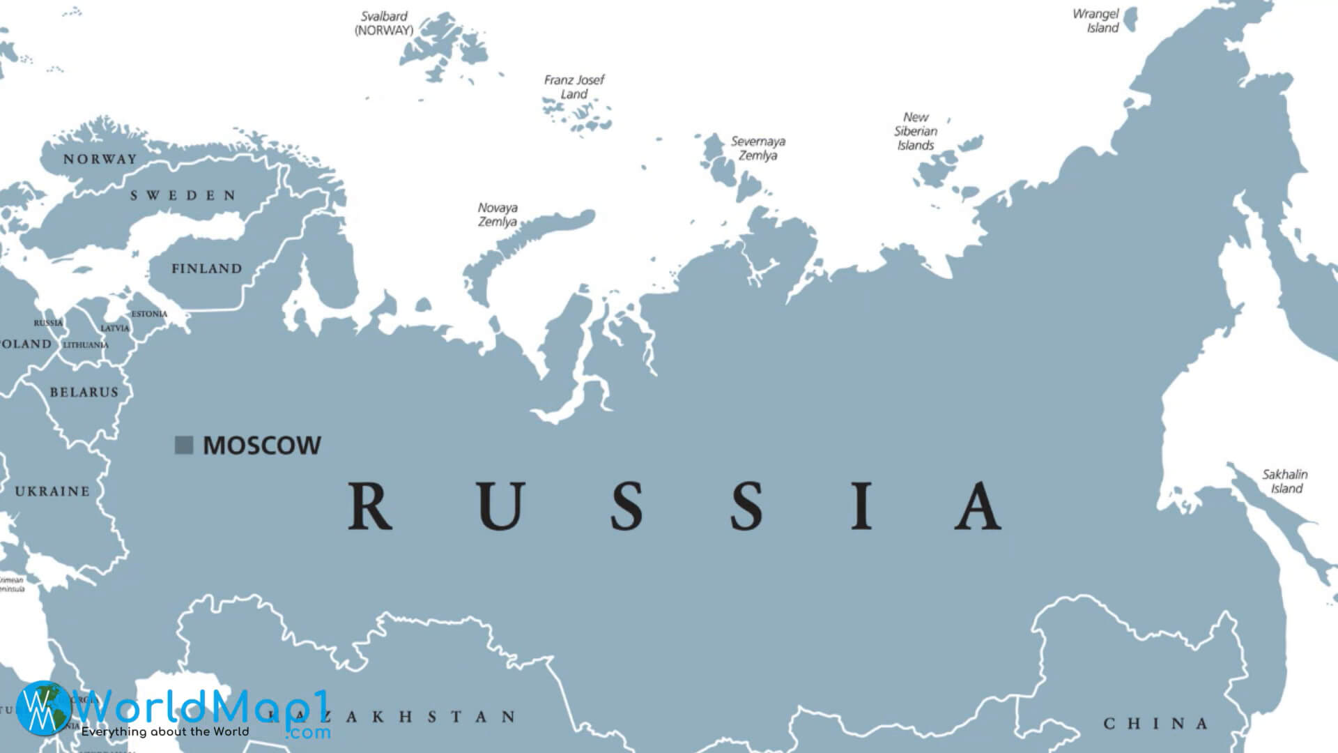 Rusya, İskandinav ve Baltık Ülkeleri Haritası